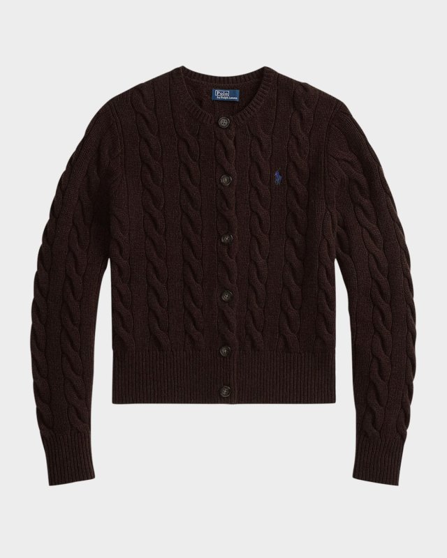 Cable-Knit Wool-Cashmere Cardigan
